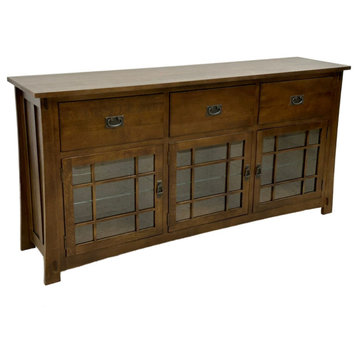 Craftsman Style Quarter Sawn Oak Sideboard - 72" - Walnut