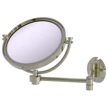8" Wall-Mount Extending Make-Up Mirror 5X Magnification, Polished Nickel