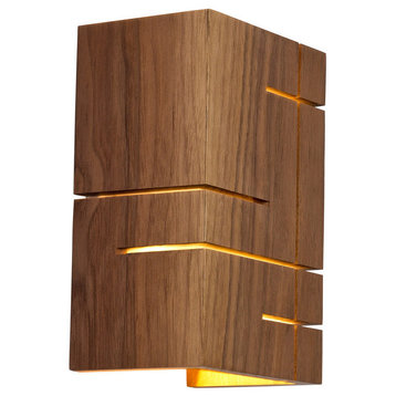 Claudo - LED Wall Sconce, Wood: Dark Stained Walnut