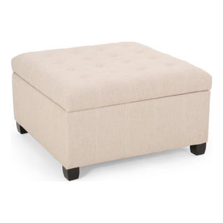 Simpli Home Avalon Modern Natural Storage Ottoman in the Ottomans & Poufs  department at