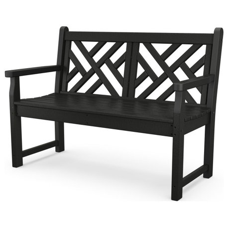Polywood Chippendale 48" Bench, Black