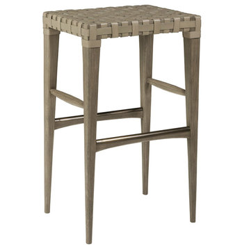 Milo Leather Backless Barstool - Natural