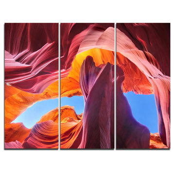 "Blue Sky in Antelope Canyon" Photo Canvas Print, 3 Panels, 36"x28"