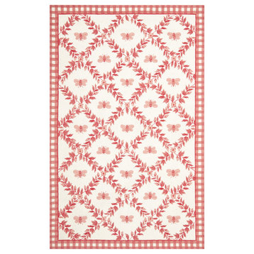 Safavieh Chelsea Collection HK55 Rug, Ivory/Rose, 5'3"x8'3"