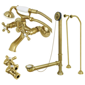 CCK265XD-P Wall Mount Clawfoot Faucet Package, Brushed Brass