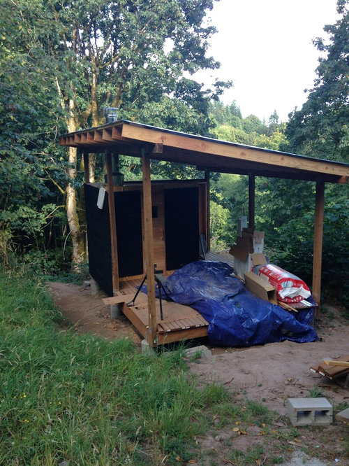 outdoor sauna shed roof details