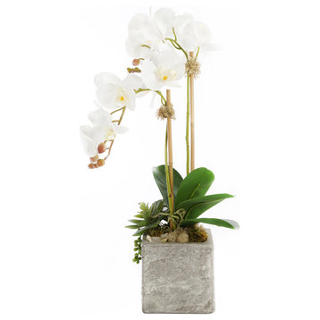 Real Touch White Orchid with Geode Floral Arrangement