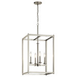 Kichler - Foyer Pendant 4-Light, Brushed Nickel - Streamlined and simple. This Crosby 4 light foyer pendant in Brushed Nickel delivers clean lines for a contemporary style.