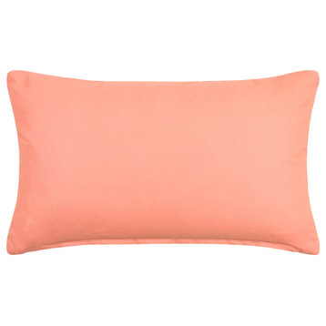 Solid Apricot, Pale Peach Accent Throw Pillow Cover, 12"x20"