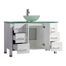 Aruba 48 inch Single Sink Modern Bathroom Vanity White Finish - Bathroom Vanities And Sink Consoles