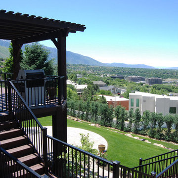 Timber Frame Deck, Stairs and Attached Pergola