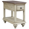 Sunset Trading Shades of Sand Narrow Wood End Table in Cream Puff/Walnut Brown