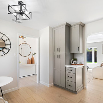 Modern Greige RTA Kitchen Cabinets with Quartz Countertops | The Cabination