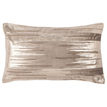 Safavieh Prasla Pillow, Taupe/Gold, 20"x12"