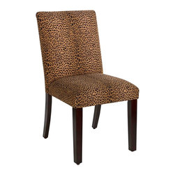 Universal Lighting and Decor - Main Street Cheetah Earth Fabric Dining Chair - Bar Stools And Counter Stools