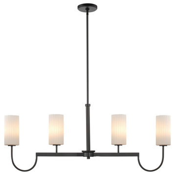 Maxim 32004SW Town and Country 4 Light 43"W Linear Chandelier - Black