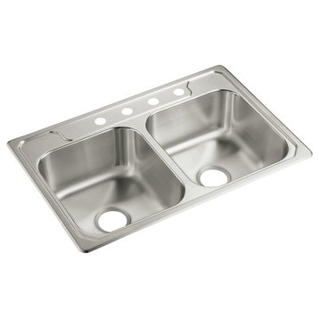 Sterling 14708-4 Middleton 33" Double Basin Drop In Stainless - Stainless Steel