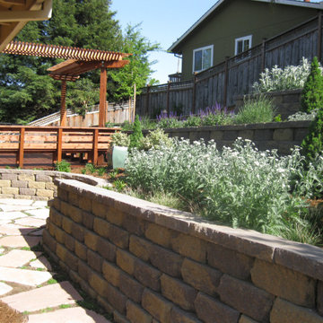 Terraced Backyard with Deck & Pergola