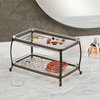 iDesign York Lyra Double Vanity Tray, Bronze and Clear