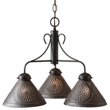 3 Arm Barrington Dining Room Chandelier in Kettle Black 19 Inches