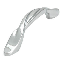 Cosmas - Cosmas 9009CH Polished Chrome Twist Cabinet Pull, 3" Hole Centers, Set of 5 - Cabinet And Drawer Handle Pulls