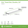 Dia 24 Inch Double Towel Bar with Mounting Hardware, Polished Chrome