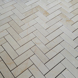 Crema Marfil 1x3" Herringbone Marble Mosaic Tile - Mosaic Tile