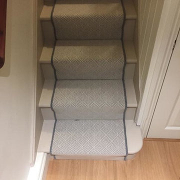 Grey Herringbone Carpet Installation to Stairs and Areas