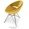 Crescent Tower Chair, Chrome Base, Gold Velvet