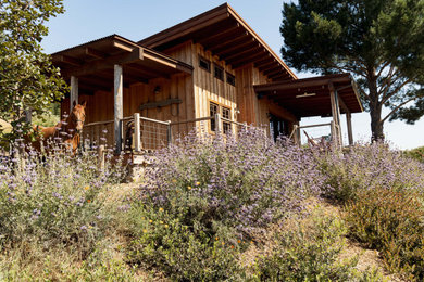 This is an example of a rustic house exterior in Santa Barbara.