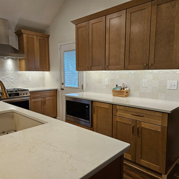 Transitional Kitchen Remodel With New Sandstone Colored Cabinets