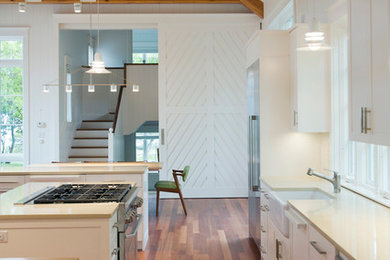 Inspiration for a transitional kitchen remodel in Boston