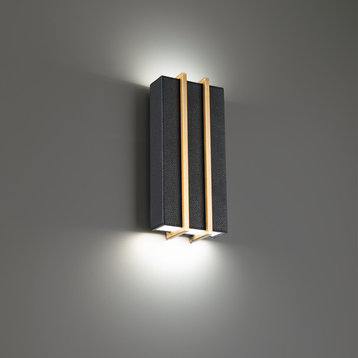 Poet LED Wall Sconce in Black & Aged Brass