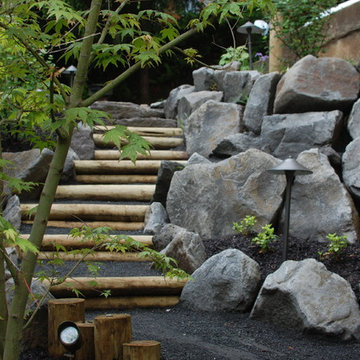 Wood and Stone Steps