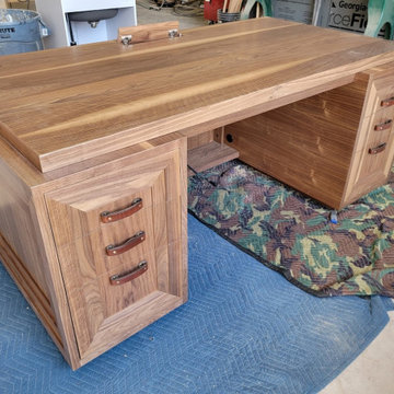 2628 WALNUT DESK AND CREDENZA
