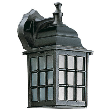 1-Light Cast Lantern Wall Mount, Black