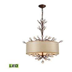 Luxe / Glam 4 Light Chandelier in Spanish Bronze Finish