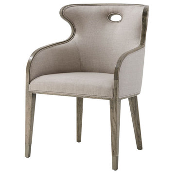 Modern Scoop Back Dining Chair Greyed Oak