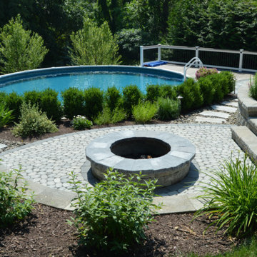 Poolside Fire Pit and Patio in Florida, NY