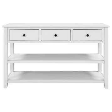 Gewnee Retro Design Console Table With Two Open Shelves