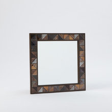 Glossy hand tiled surface and smoke finished exposed wood frame