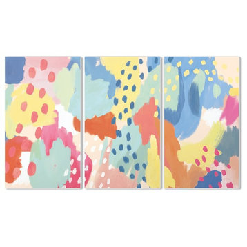 Stupell Ind. Bright Life Abstract Colors Wall Plaque Set, 3pc, each 11x17
