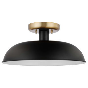 Nuvo Lighting 60/7490 Colony 15"W Semi-Flush Ceiling Fixture - Matte Black /