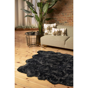Details about   58x72"  Black Tip Gray Coyote Plush Fur Rug Bearskin Home Accents Rug Decor 