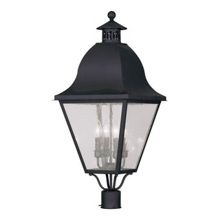 4 Light Outdoor Post Top Lantern in Farmhouse Style, 13.5