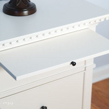 Dentil Trim White Bedside Table