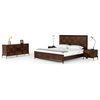 Shane Modern Acacia and Brass Bed, Queen