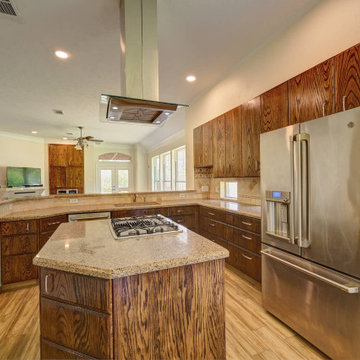 Read Oak Kitchen on Dark Stain and whole floor house at Woodforest