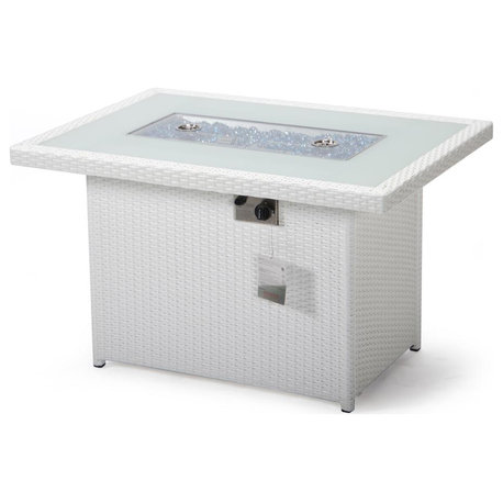 Mace Wicker Patio Modern Propane Fire Pit Table