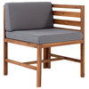 Modular Outdoor Acacia L/R Chairs and Ottoman, Brown